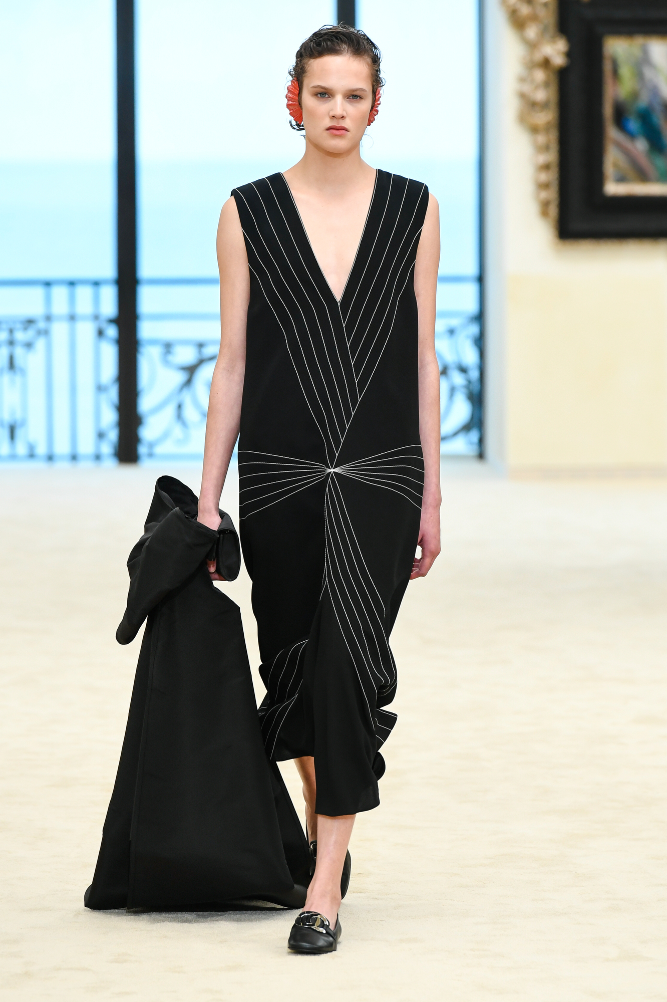 Chanel Cruise 2027 — Look 1, the 1926 LBD reworked, Casino Municipal de Biarritz.